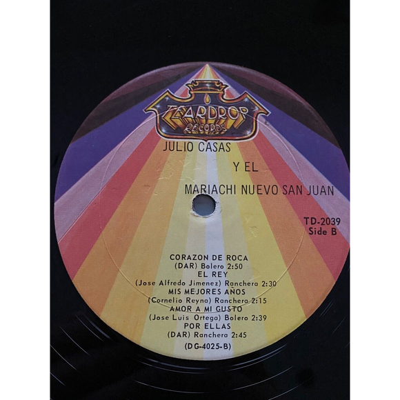 Julio Casas Y El mariachi Nuevo San Juan Con Mariachi LP TD-2039 Autographed VG+ - Picture 8 of 8